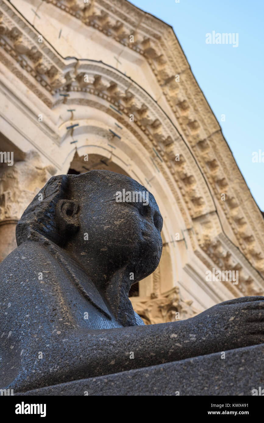 Sphinx, le palais de Dioclétien, Split, Croatie Banque D'Images