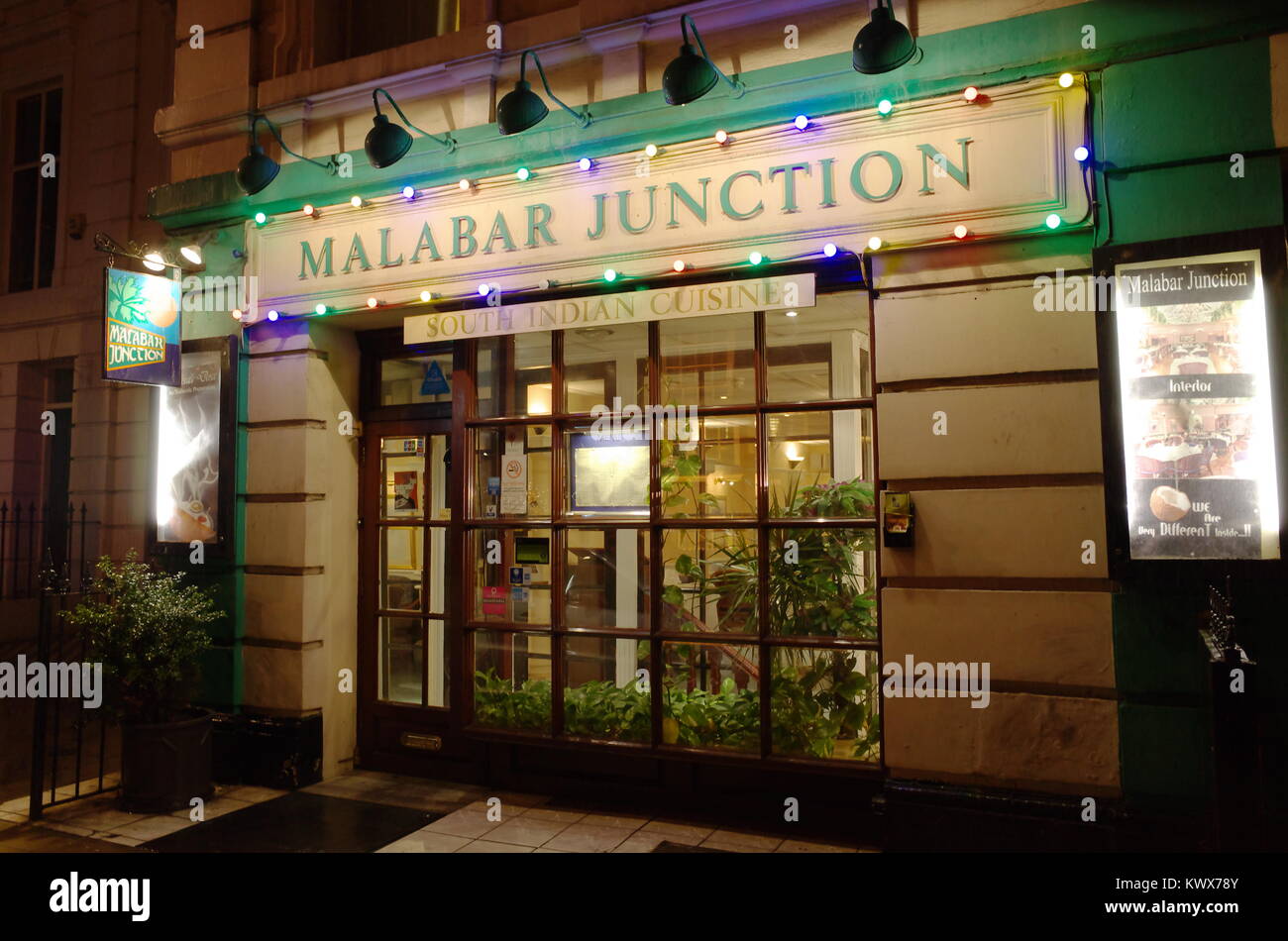 Malabar Junction South Indian Restaurant à Londres, Angleterre, RU Banque D'Images