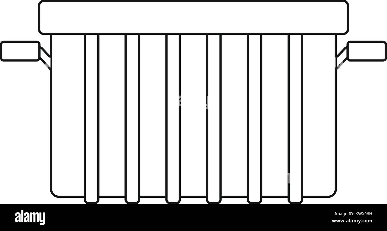 L'icône poubelle style du contour, Illustration de Vecteur