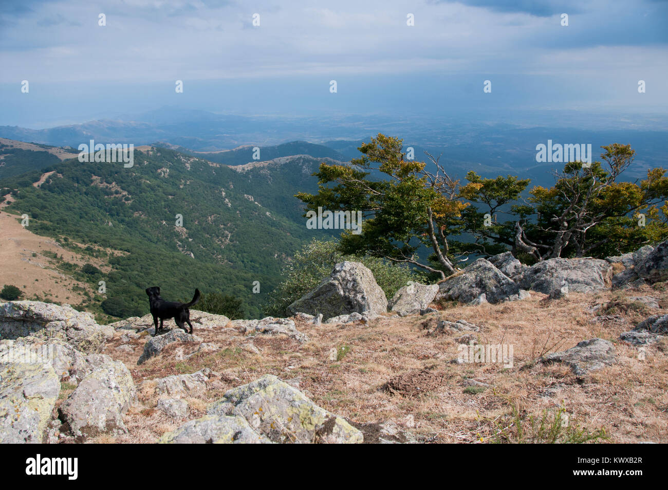 Une vue de la France et l'Espagne à la frontière pyrénéenne Banque D'Images