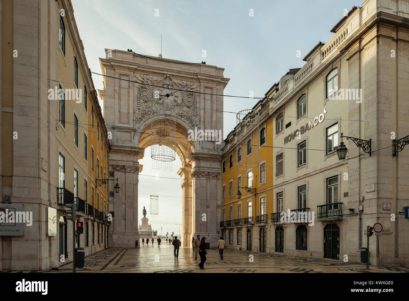 Passage de la Rua Augusta à Lisbonne, Portugal. Banque D'Images