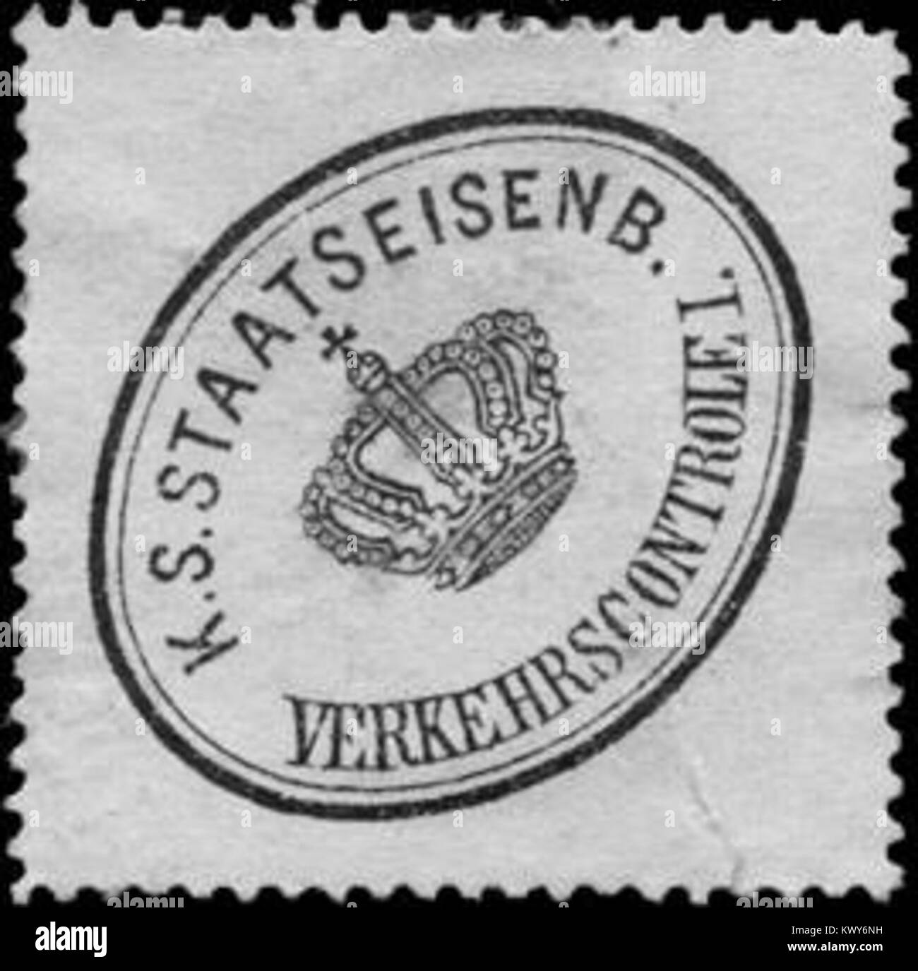 Ce sceau de la Royal Saxon State Railways représente le département de contrôle du trafic, qui a réglementé le système de transport ferroviaire au cours du XIXe siècle. Banque D'Images