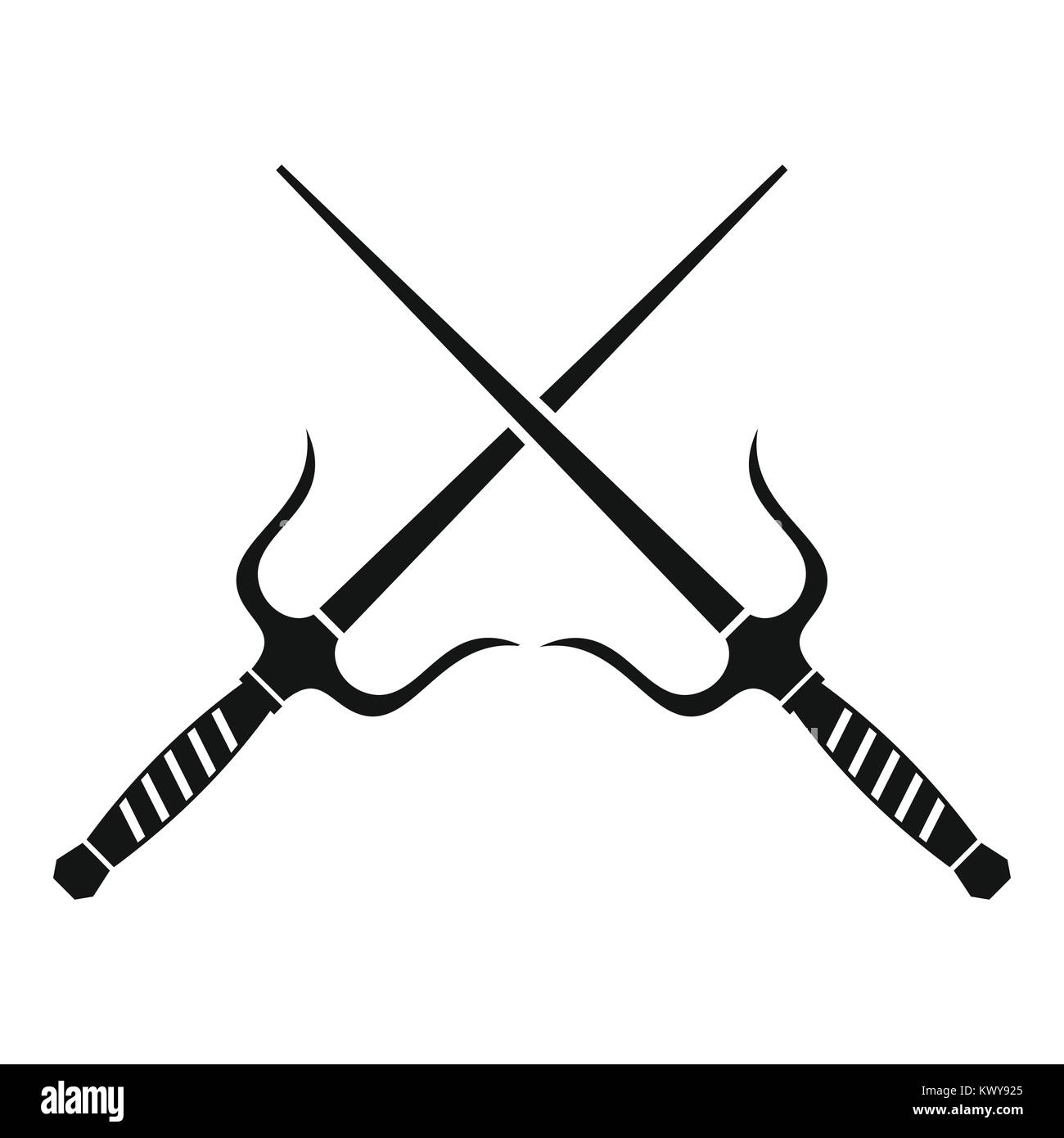 Paire de Sai, l'icône de style simple. Illustration de Vecteur