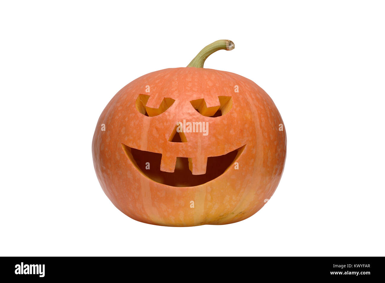 Tête de citrouille isolé sur fond blanc avec clipping path Banque D'Images