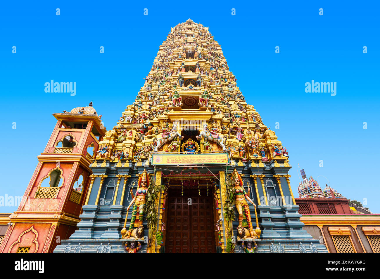 Muthumariamman Muthumari ou Temple Sri Temple Amman Kovil est un temple hindou dédié à la Déesse Mariamman à Matale, Sri Lanka Banque D'Images