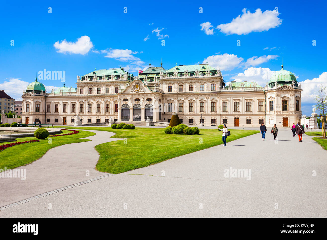 Le Palais du Belvédère est un bâtiment historique complexe à Vienne, Autriche. Belvedere a été construit comme résidence d'été pour le prince Eugène de Savoie. Banque D'Images