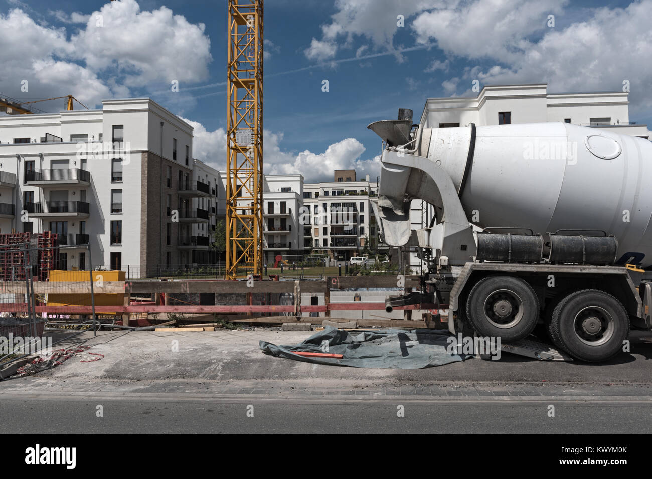 Site de construction en un nouveau quartier Europaviertel Frankfurt am Main, Allemagne Banque D'Images