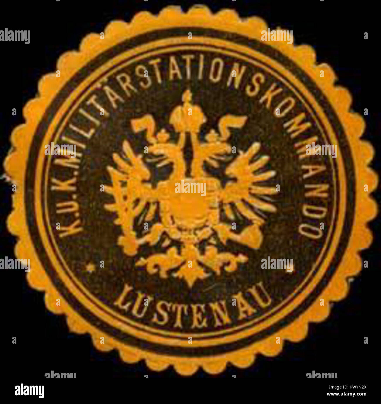 Siegelmarke K.u.K. Militärstationskommando - Lustenau W0261540 Banque D'Images