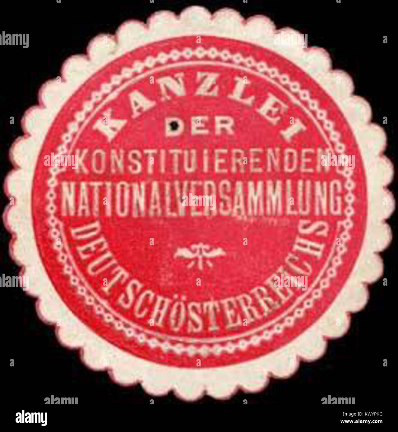 Sceau du Kanzlei de l'Assemblée nationale constituante de Deutschösterreich, symbolisant l'autorité politique et administrative de la République d'Autriche lors de sa formation. Banque D'Images