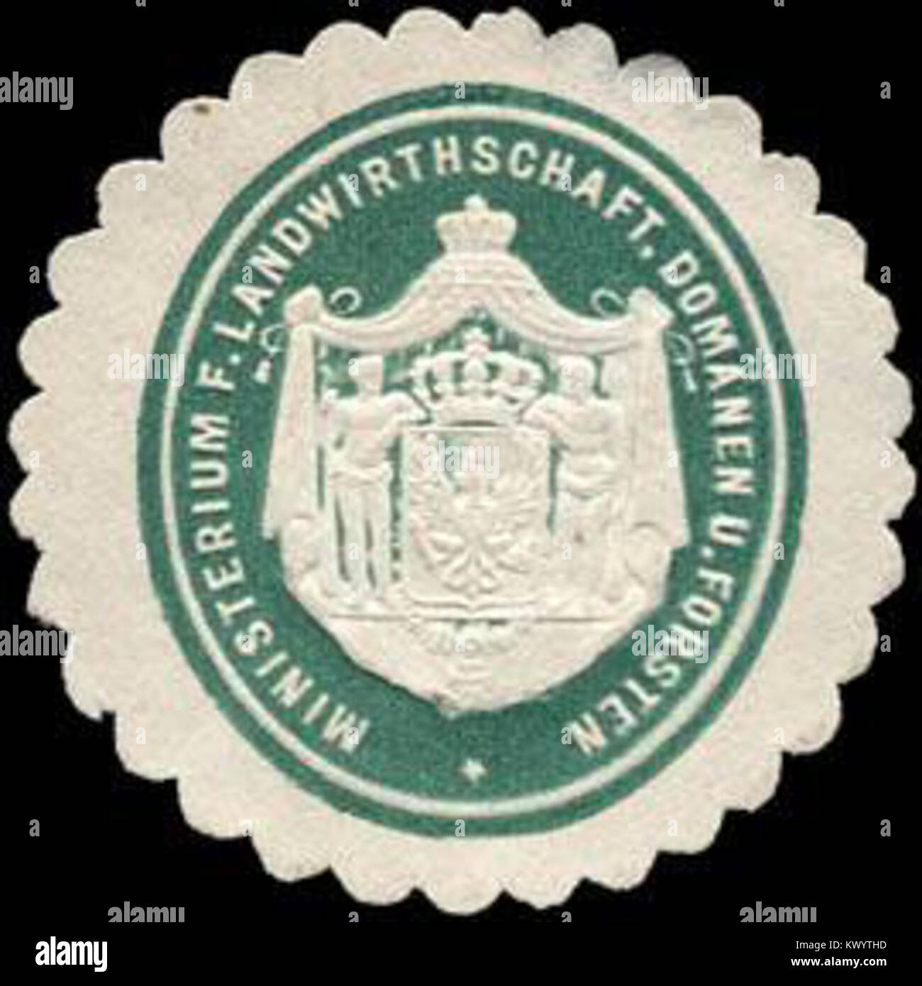 Siegelmarke Ministerium für Landwirthschaft und Forsten, Domänen W0234403 Banque D'Images