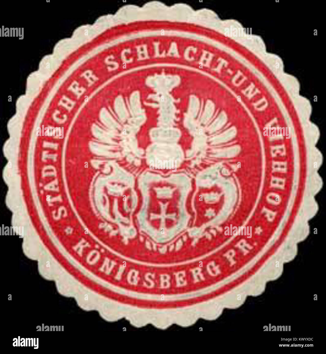 Städtischer Siegelmarke Viehhof Königsberg-Preussen Schlacht- und W0311386 Banque D'Images