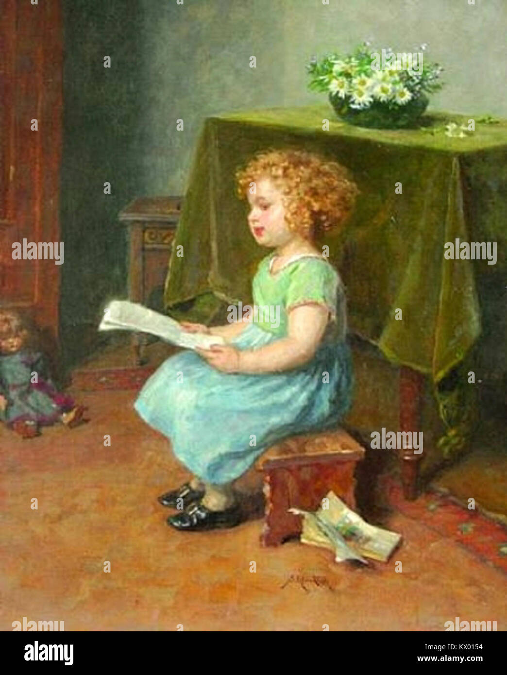 A Good Read de Simon Glöcklich explore des thèmes littéraires, mettant l’accent sur la lecture, la connaissance, l’engagement intellectuel et l’importance culturelle du livre et de l’éducation. Banque D'Images