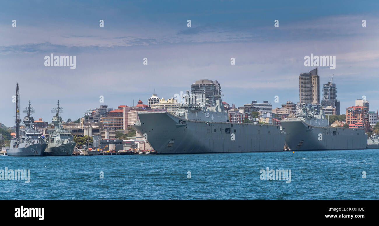 Les navires de la marine, Sydney, Australie, dimanche, 24 décembre 2017. Banque D'Images