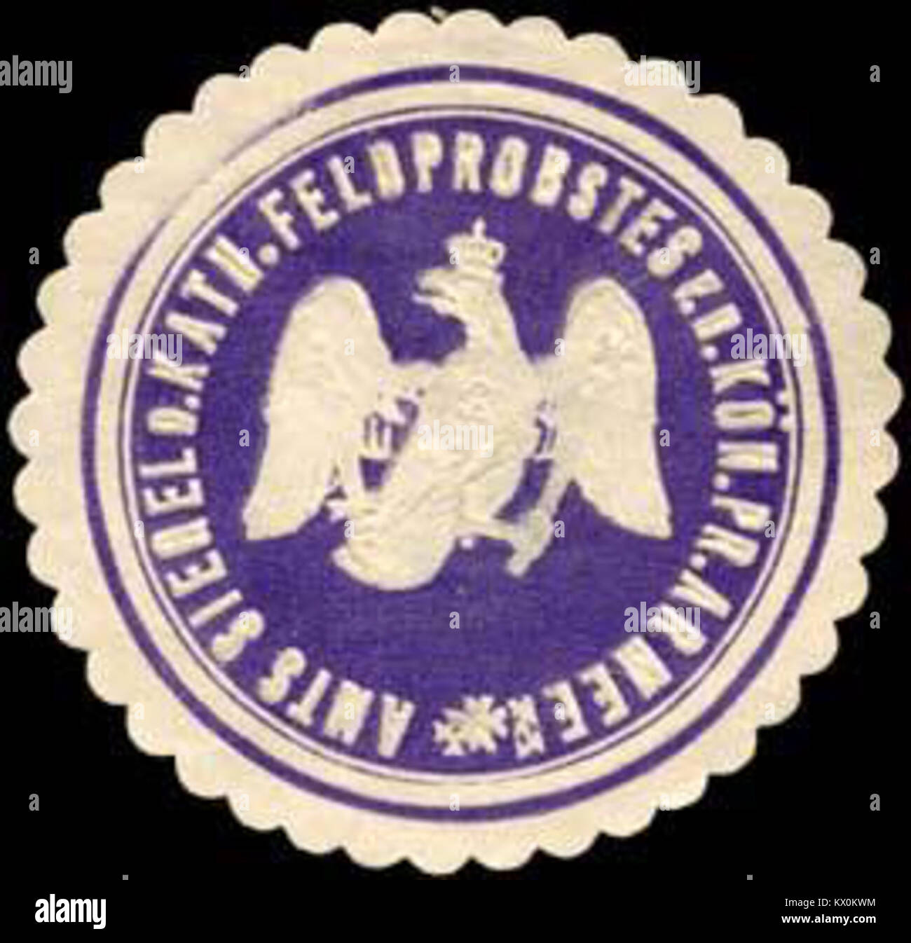 Siegelmarke Feldprobstes Amtssiegel des katholischen für die Königlich Preussischen Armeen W0238417 Banque D'Images