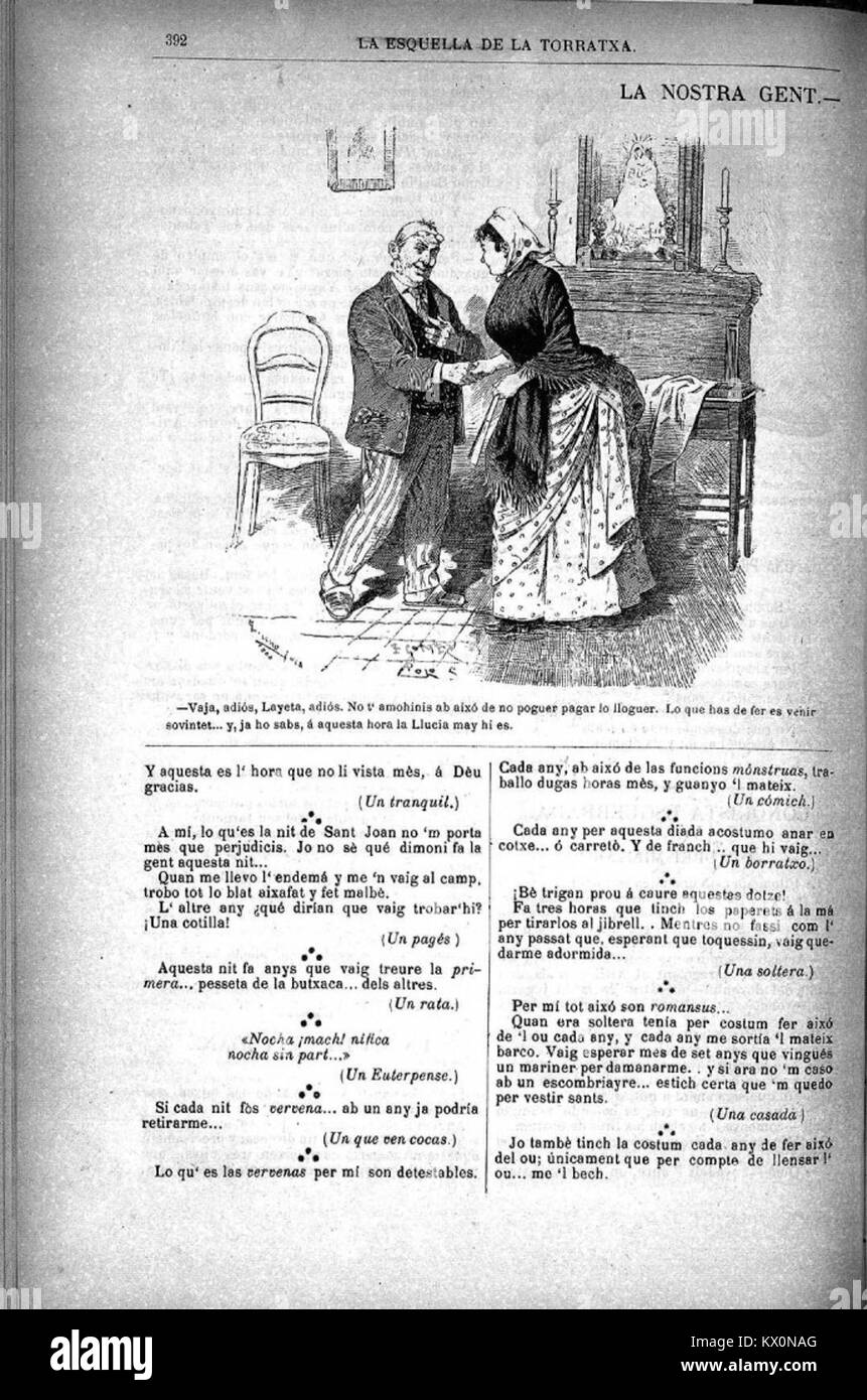 'L'Esquella de la Torratxa', daté du 23 juin 1888, était un magazine satirique catalan populaire réputé pour ses caricatures politiques et ses commentaires sociaux, reflétant le climat social de la fin du XIXe siècle en Espagne. Banque D'Images