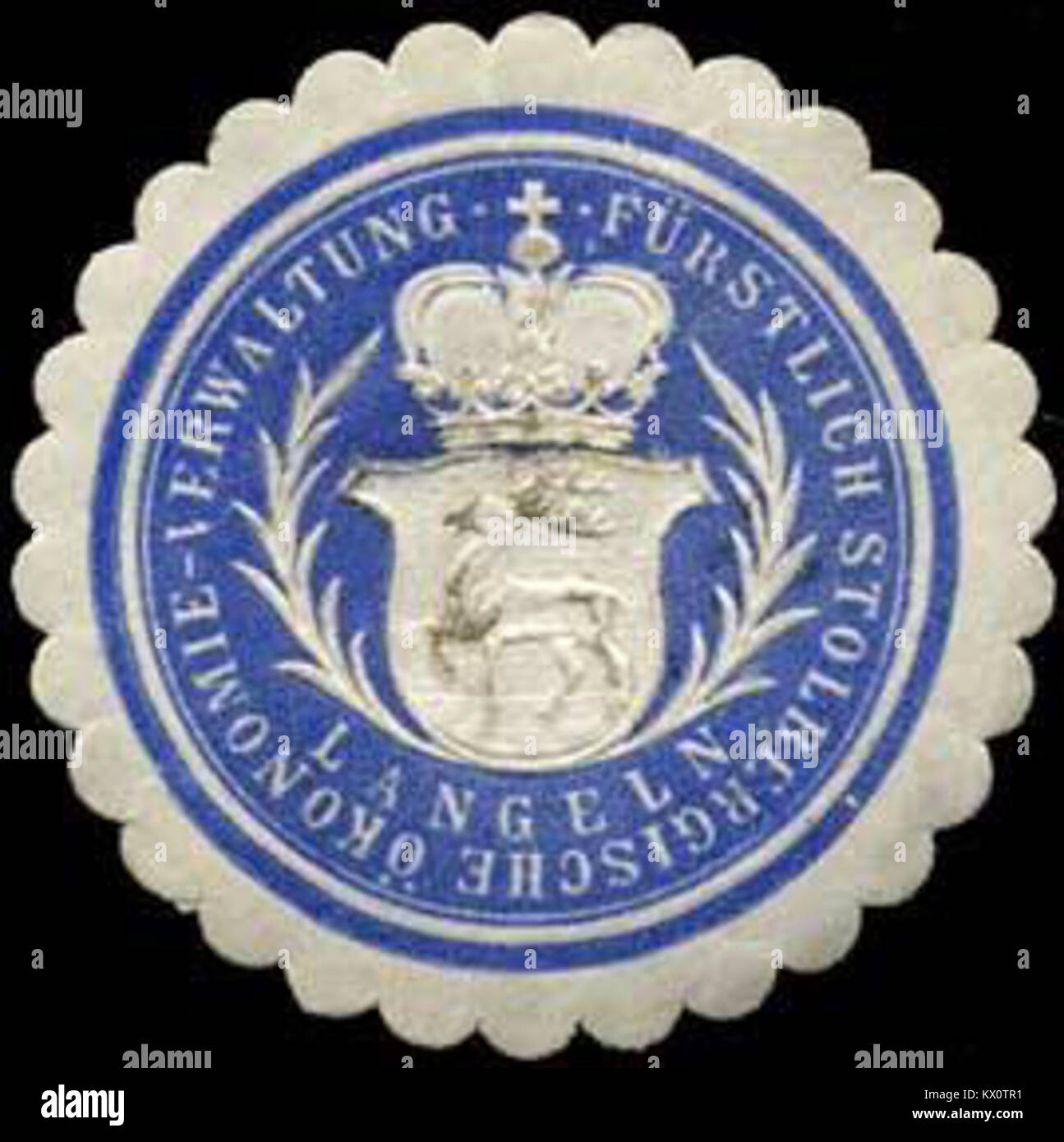 Siegelmarke Stolbergische Ökonomie-Verwaltung Fürstlich Langeln W0260144 Banque D'Images