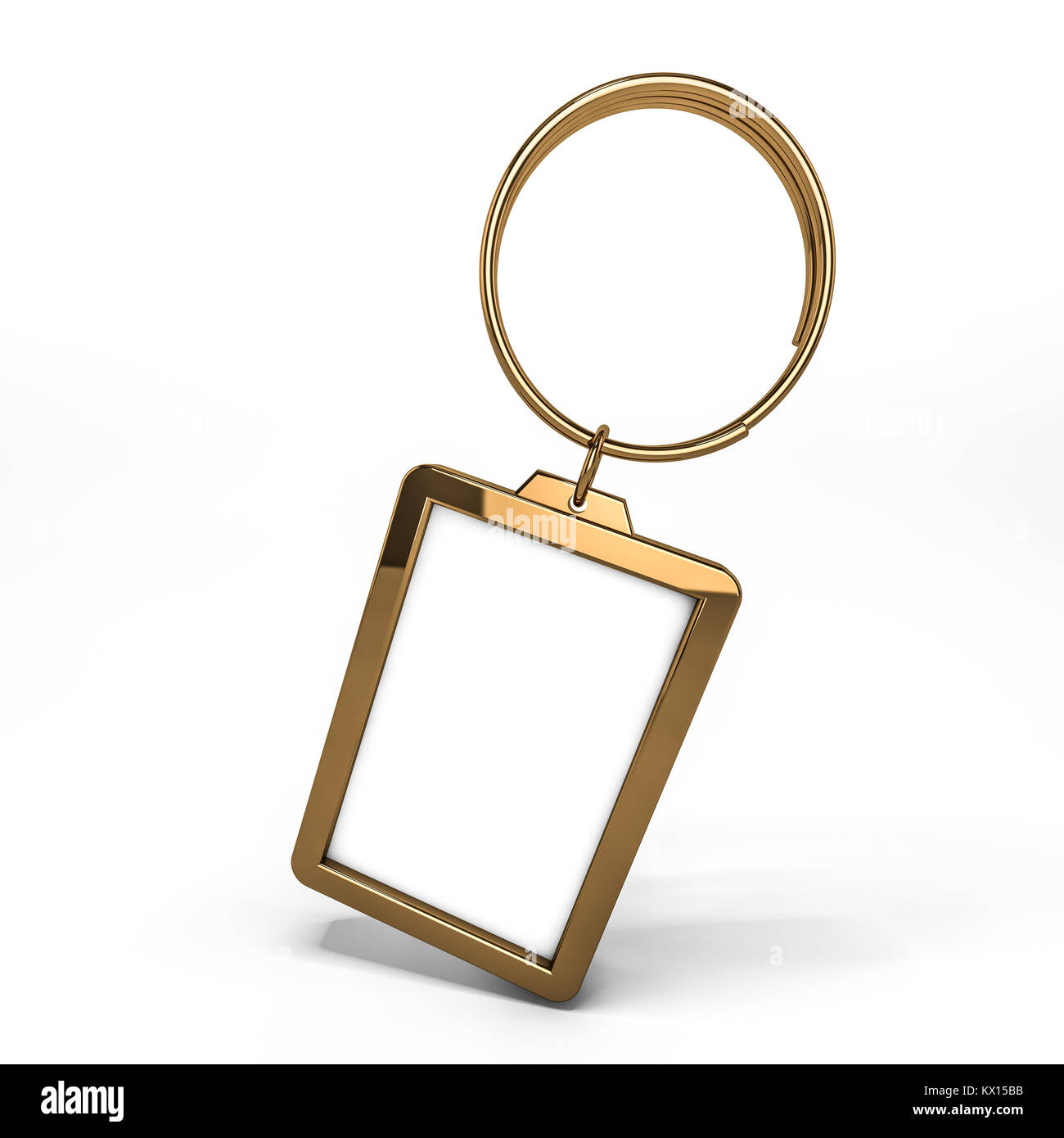 Le Rendu 3D Illustration D'un Trousseau De Métal Vierge Avec Un Anneau Pour Une Clé, Isolée Sur