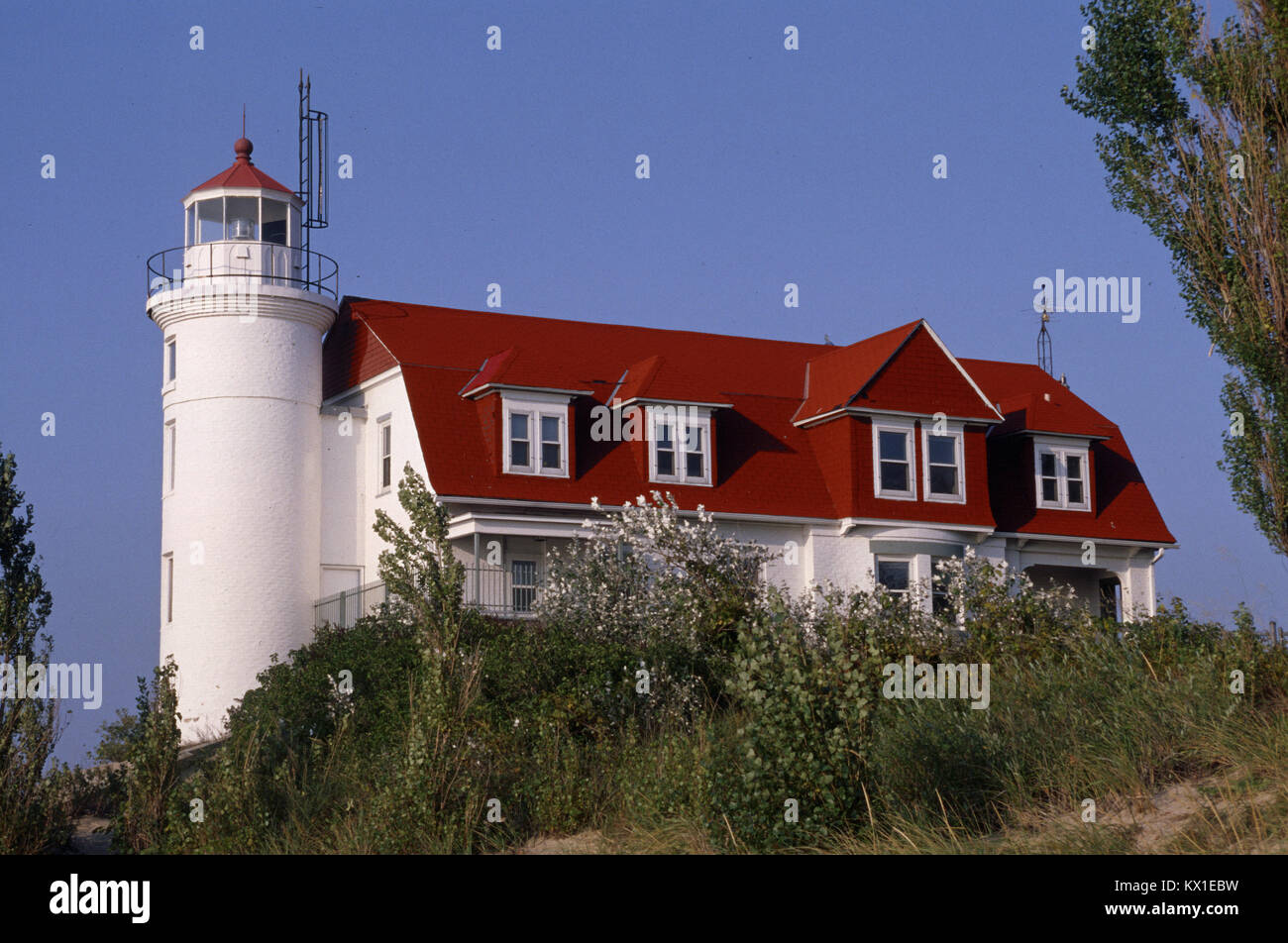 Le phare de Point Betsie Banque D'Images