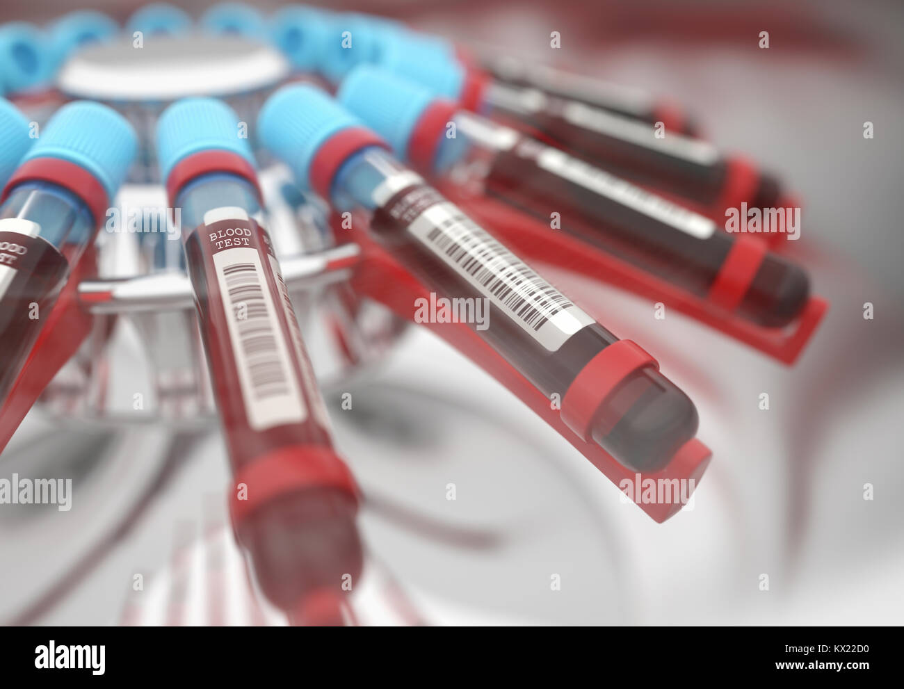 Des échantillons de sang en centrifugeuse, illustration. Banque D'Images