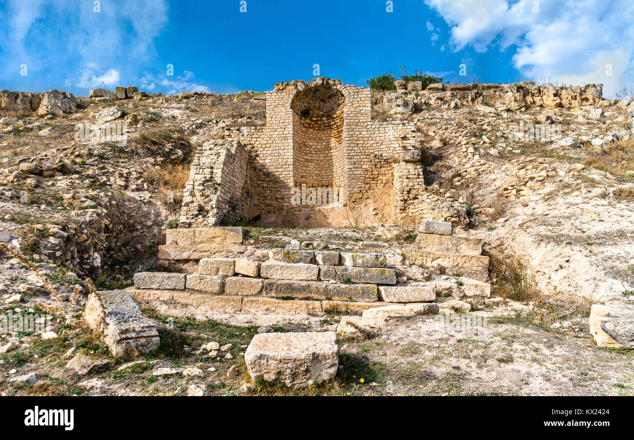 Avis de Dougga, une ancienne ville romaine en Tunisie Banque D'Images