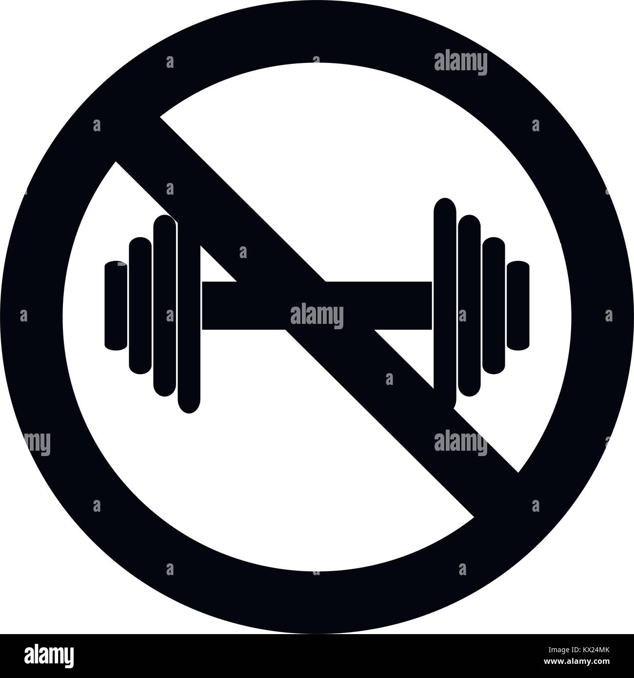 Pas de symbole d'entraînement d'exercice. Vector illustration étiquette sport lourds interdits Illustration de Vecteur