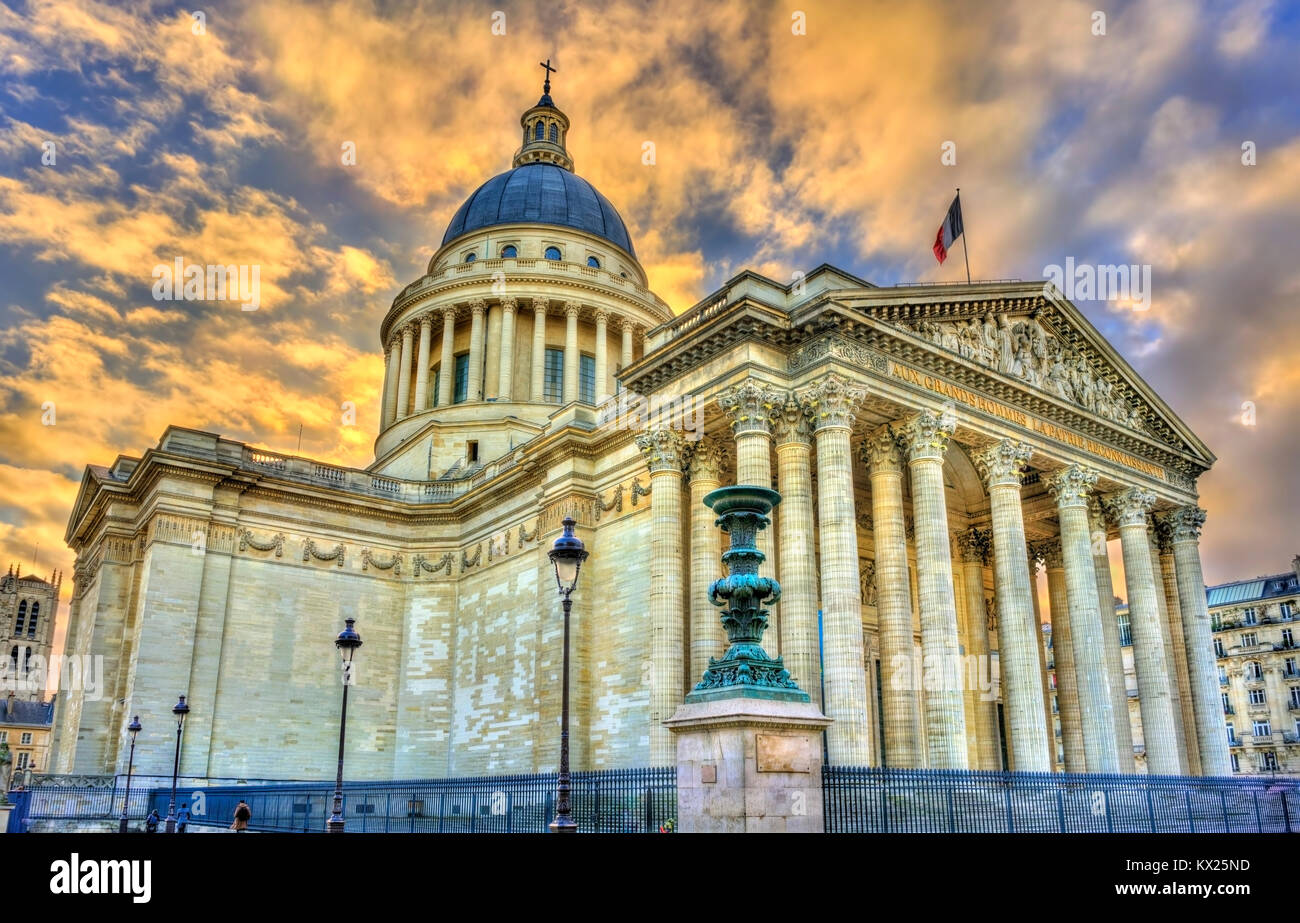 Le Panthéon à Paris, d'un mausolée contenant les restes d'éminents citoyens français. Banque D'Images