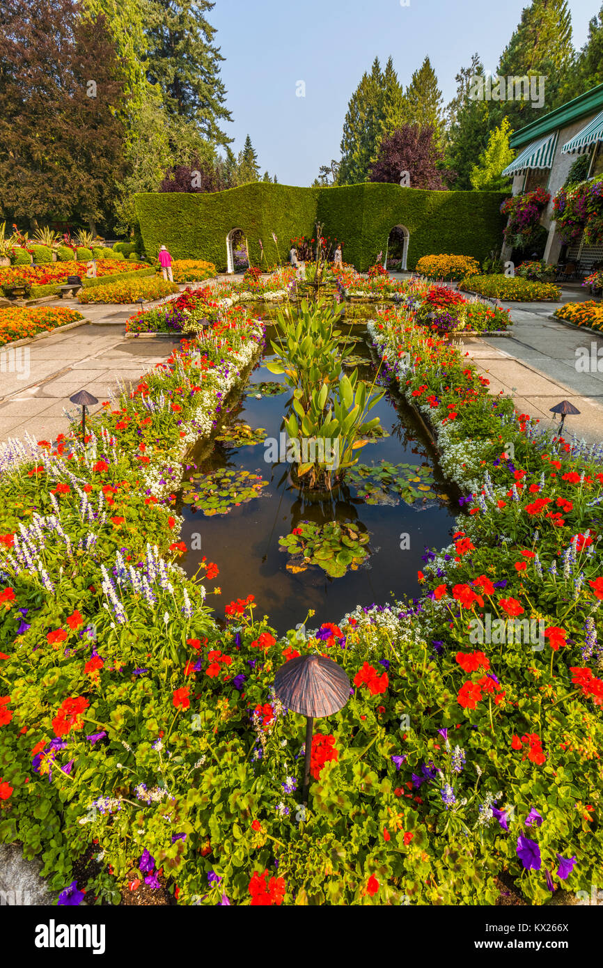Les Butchart Gardens à Victoria, Colombie-Britannique, Canada Lieu historique national du Canada Banque D'Images