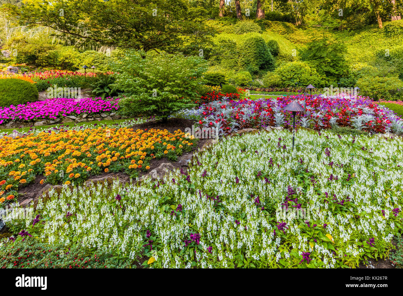 Les Butchart Gardens à Victoria, Colombie-Britannique, Canada Lieu historique national du Canada Banque D'Images