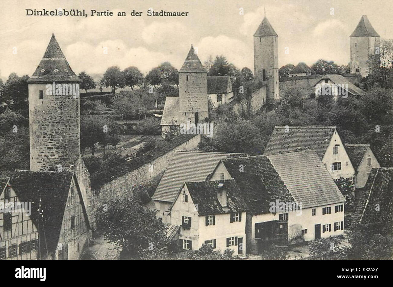 Dinkelsbühl Remparts 1910-1920 Banque D'Images