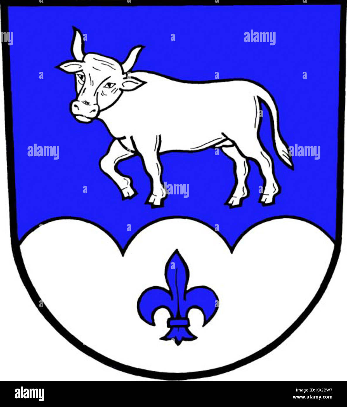 Emblème ou armoiries de Dlouhá stráň, représentant le symbole officiel et l'identité locale de la municipalité. Banque D'Images