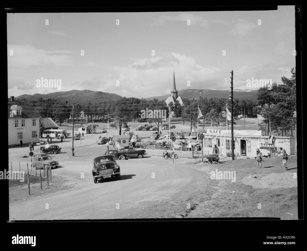 Photographie de Dombås, un village de Norvège, prise en format numérique. Banque D'Images