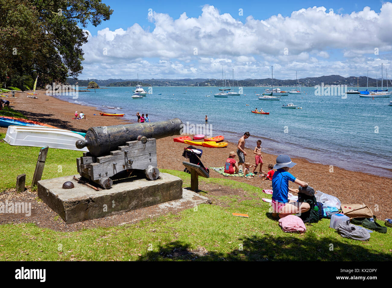 Le Strand Beach, Karorareka Bay, The Strand, Russell, North Island, New Zealand Banque D'Images