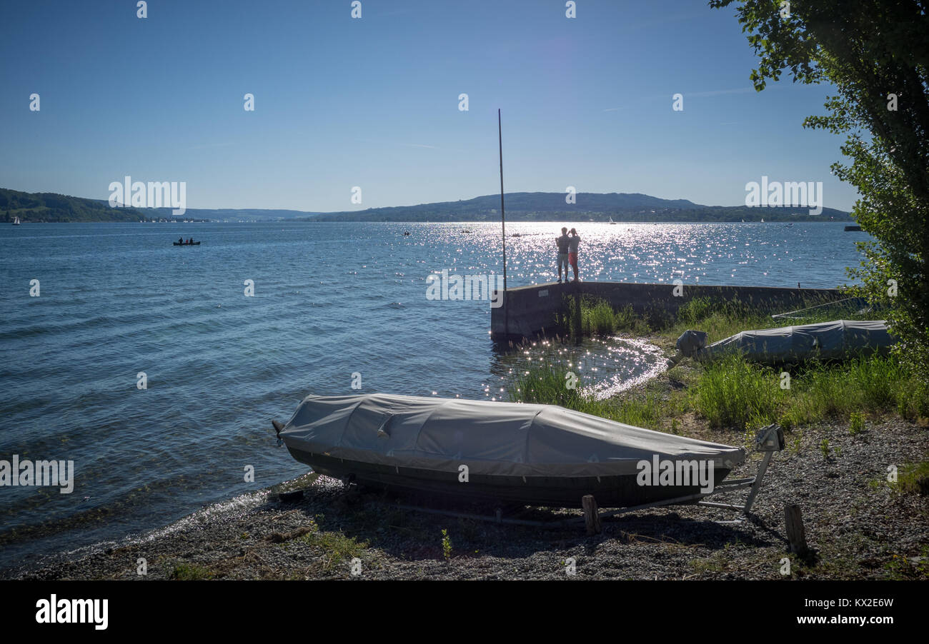 Journée ensoleillée au bord du lac de Constance, Allemagne Banque D'Images
