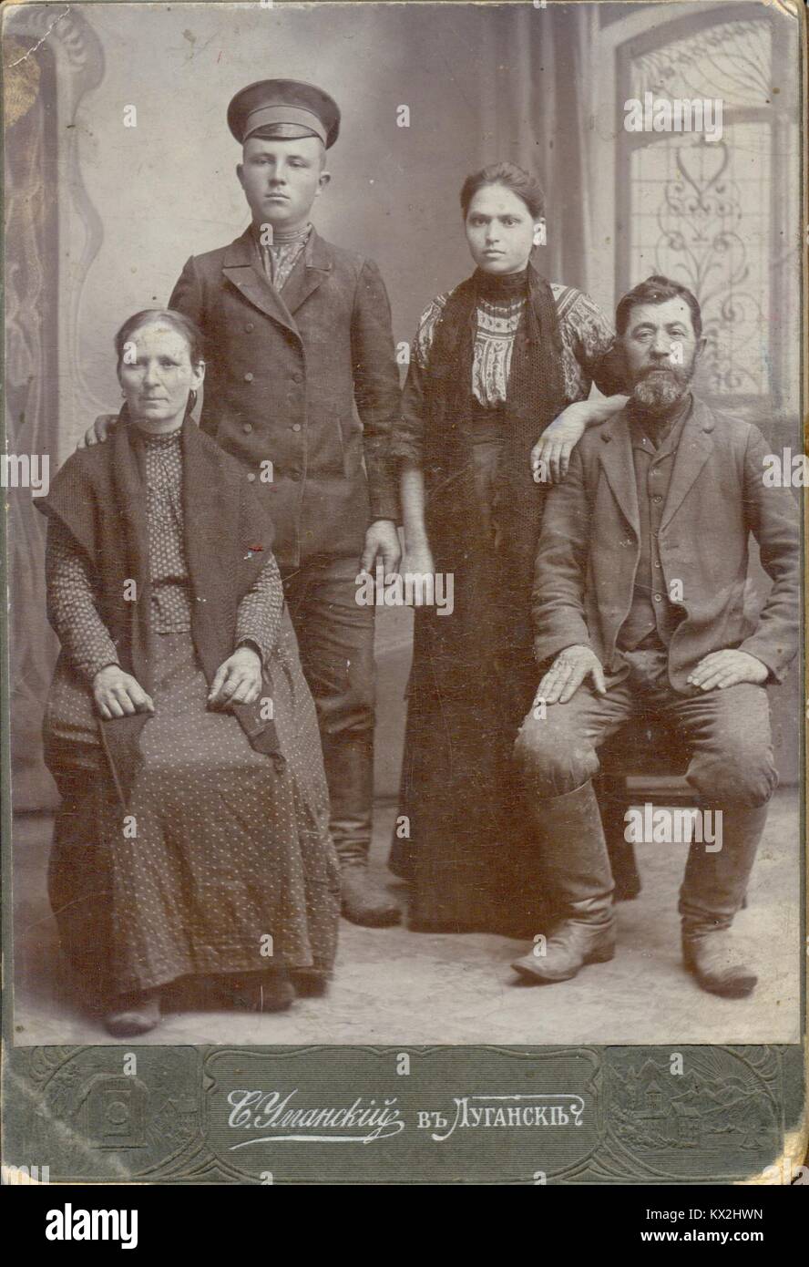 Cabinet photographie de famille Russe Banque D'Images