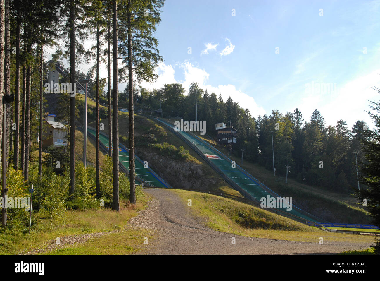 Hinterzarten, Allemagne - le 4 août 2012, Stade de saut à ski Adler en été Banque D'Images