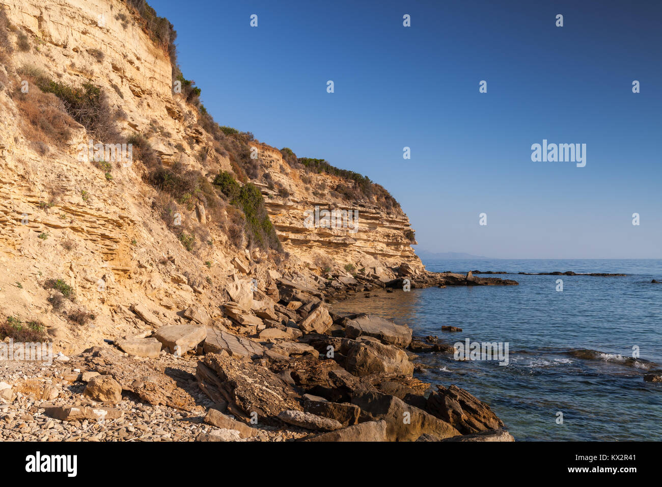 Paysage côtier de l'île de Zakynthos, Grèce Banque D'Images