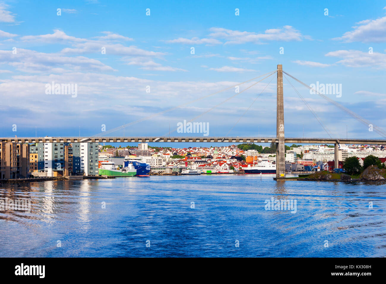 Ville de Stavanger Stavanger Bybru ou pont est un pont à haubans à Stavanger, ville du comté de Rogaland en Norvège Banque D'Images