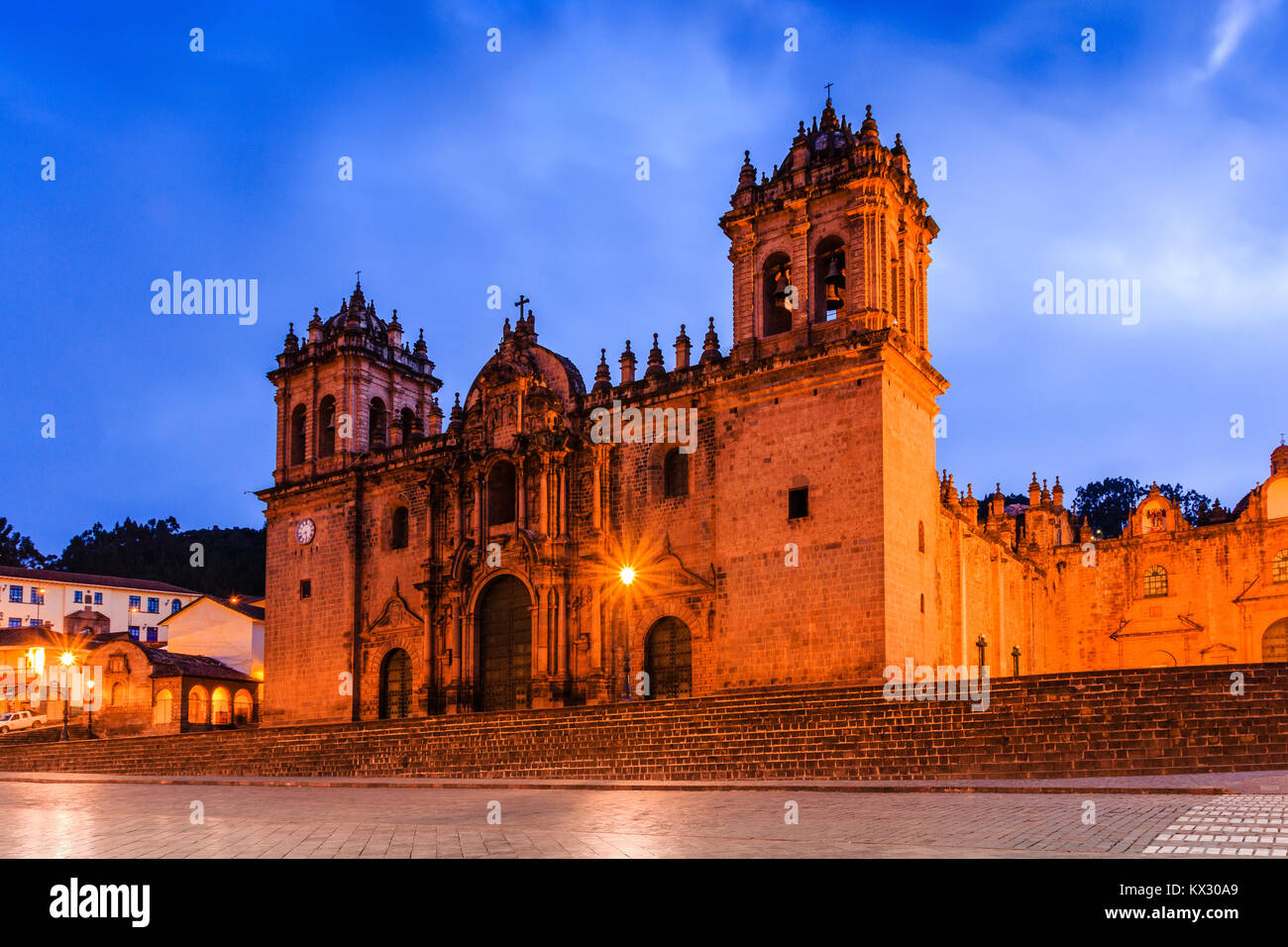 Cusco, Pérou. La Basilique Cathédrale de l'Assomption de la Vierge, également connu sous le nom de Cusco Cathedral. Banque D'Images