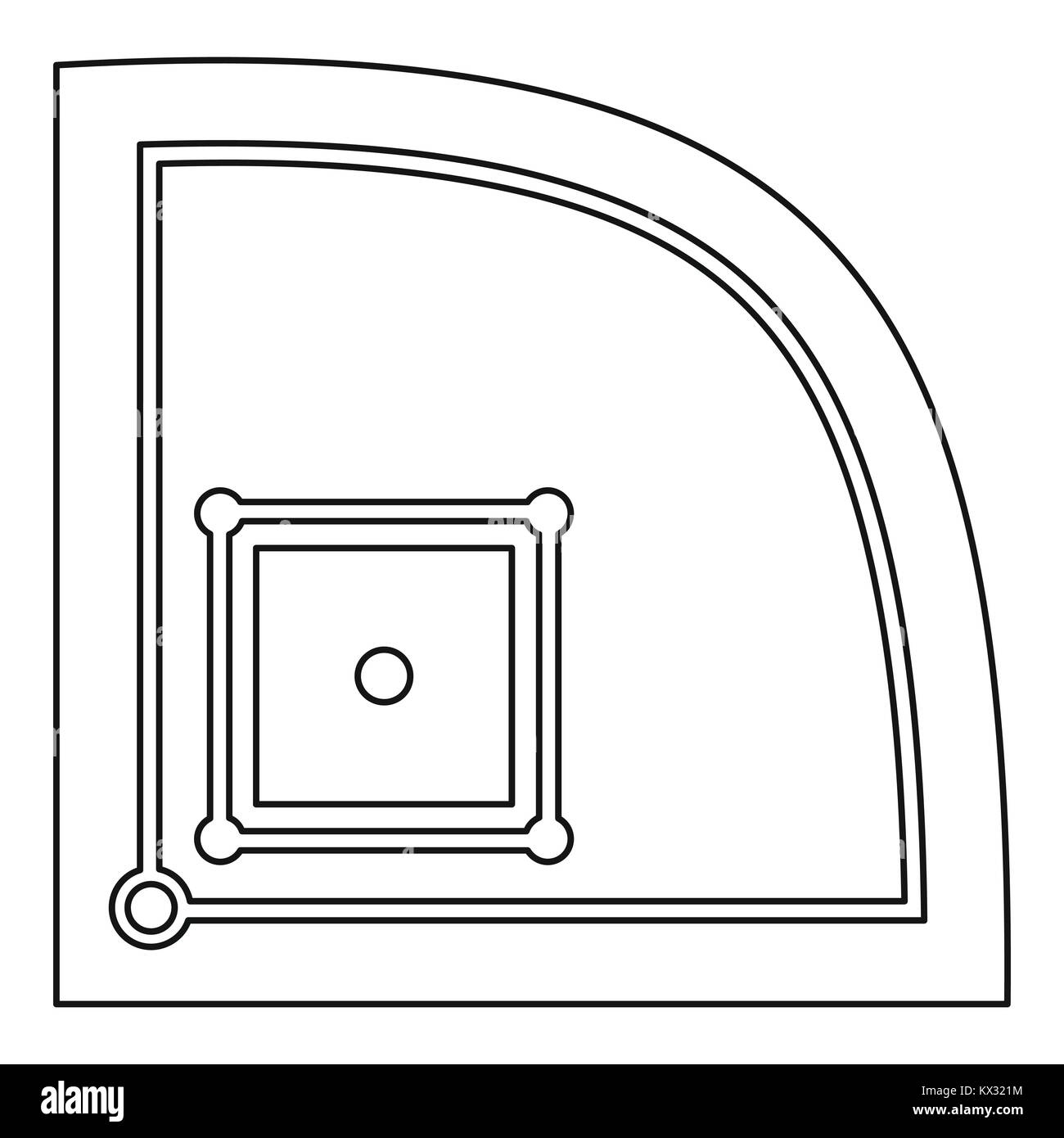 Terrain de baseball américain, icône de style contour Illustration de Vecteur