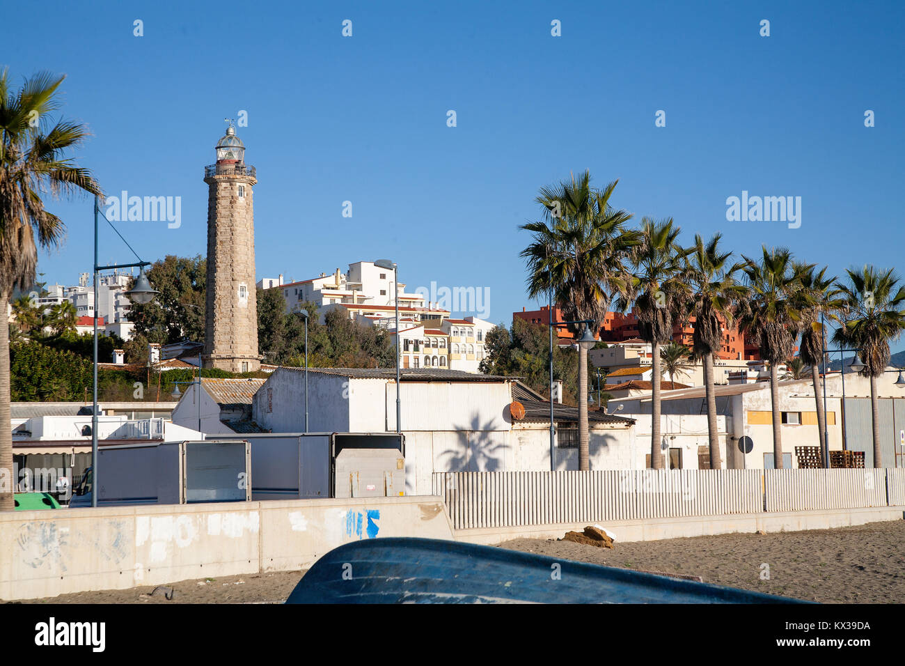 Estepona phare, Espagne Banque D'Images