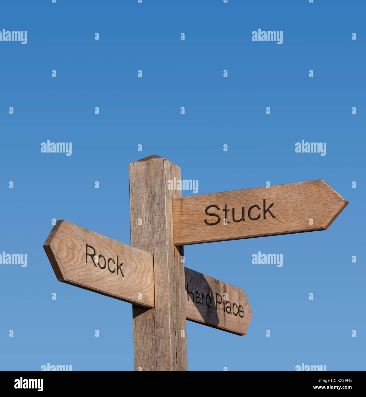 Se Trouver Entre Le Marteau Et L Enclume Les indications d'orientation montrant coincé entre le marteau et l'enclume  Photo Stock - Alamy