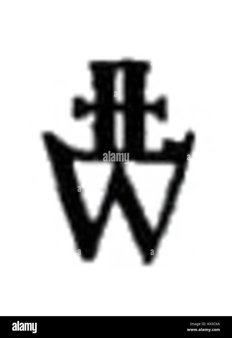 Le logo de Drukarnia Wł. Łazarskiego, une imprimerie polonaise, représentant l’identité et la conception typographique de l’entreprise associées à la production d’imprimés en Pologne. Banque D'Images