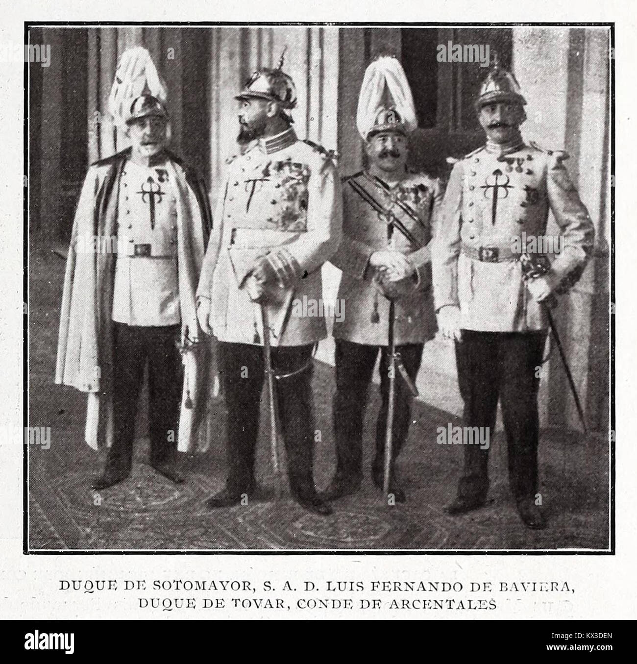 Duque de Sotomayor, Luis Fernando de Baviera, duc de Tovar, Conde de Arcentales, de Goñi, blanco y negro Banque D'Images