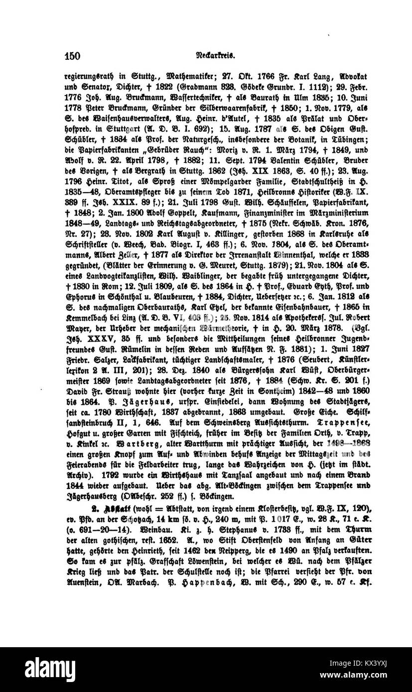Illustration tirée du Royaume de Württemberg III montrant des caractéristiques culturelles et géographiques, y compris des villes, des rivières et des bâtiments historiques à Württemberg, en Allemagne. Banque D'Images