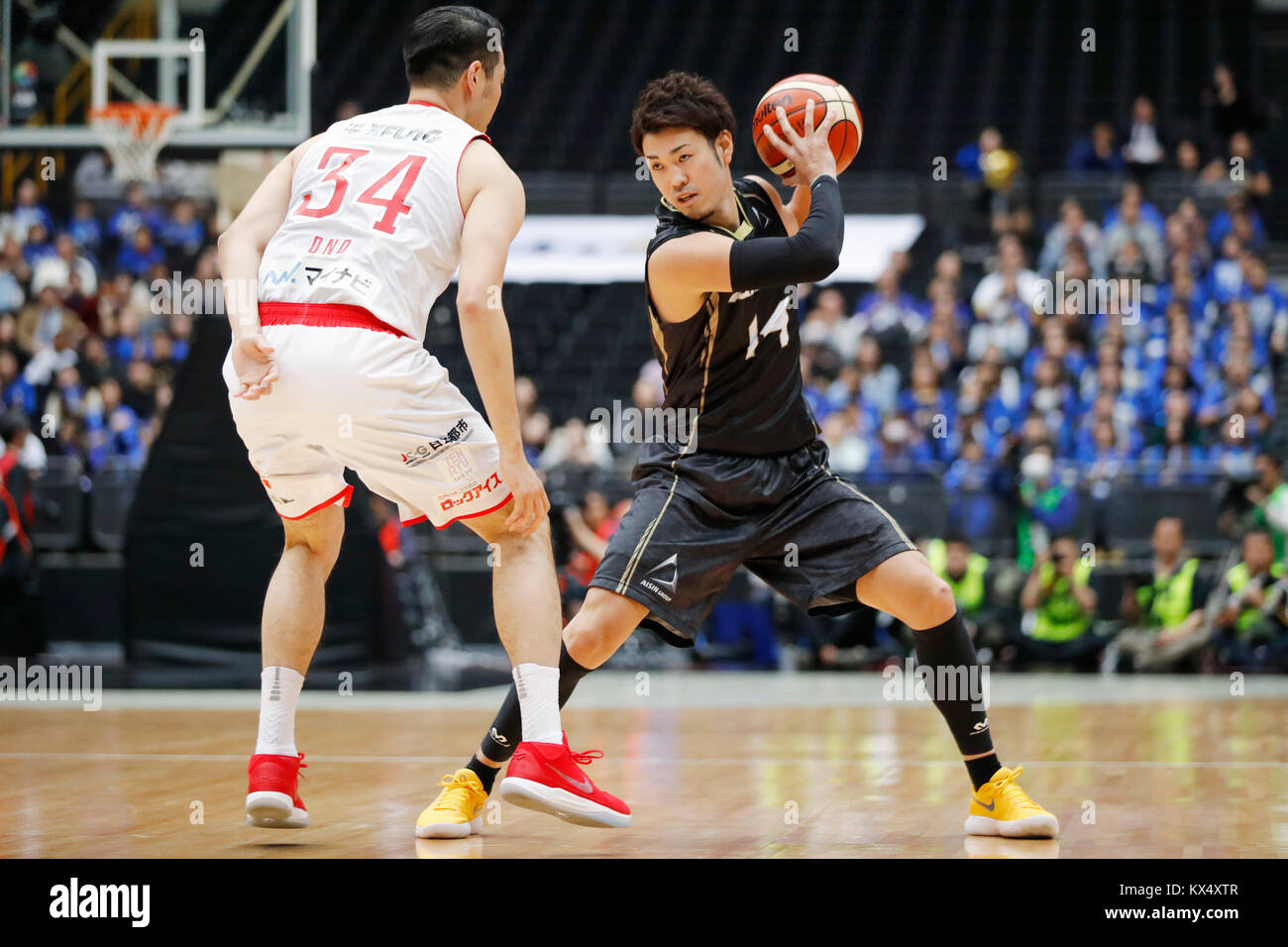 Kosuke Kanemaru (hippocampes), 7 janvier 2018 - Basket-ball : Coupe de l'empereur et l'Impératrice's Cup Championnat de basket tout le Japon 2018 Men's match final entre les Jets de Chiba 89-75 hippocampes à Mikawa Saitama Super Arena de Tokyo, Japon. Credit : Yusuke Nakanishi/AFLO SPORT/Alamy Live News Banque D'Images