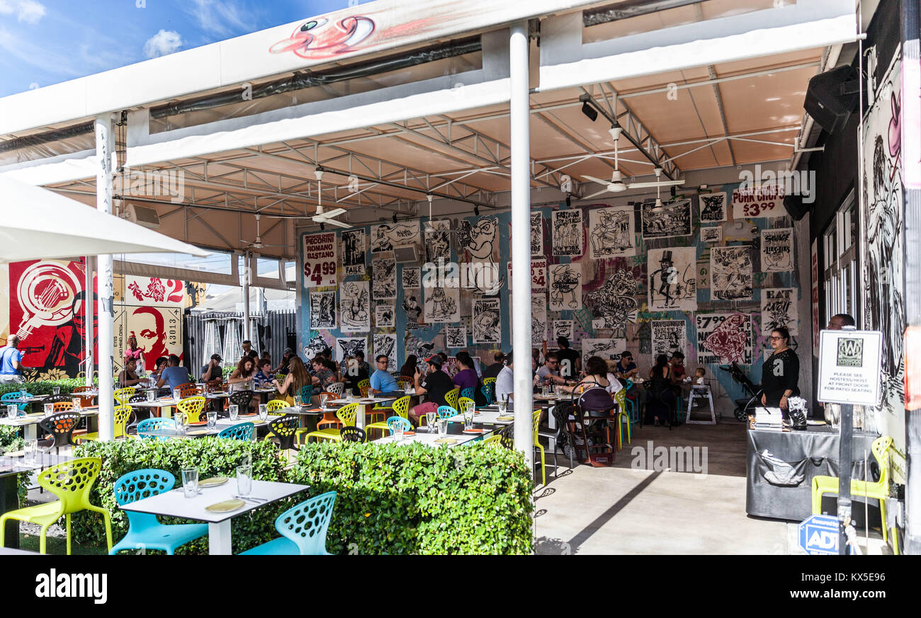 Wynwood Kitchen & Bar, murs, Wynwood Miami, Floride, USA. Banque D'Images