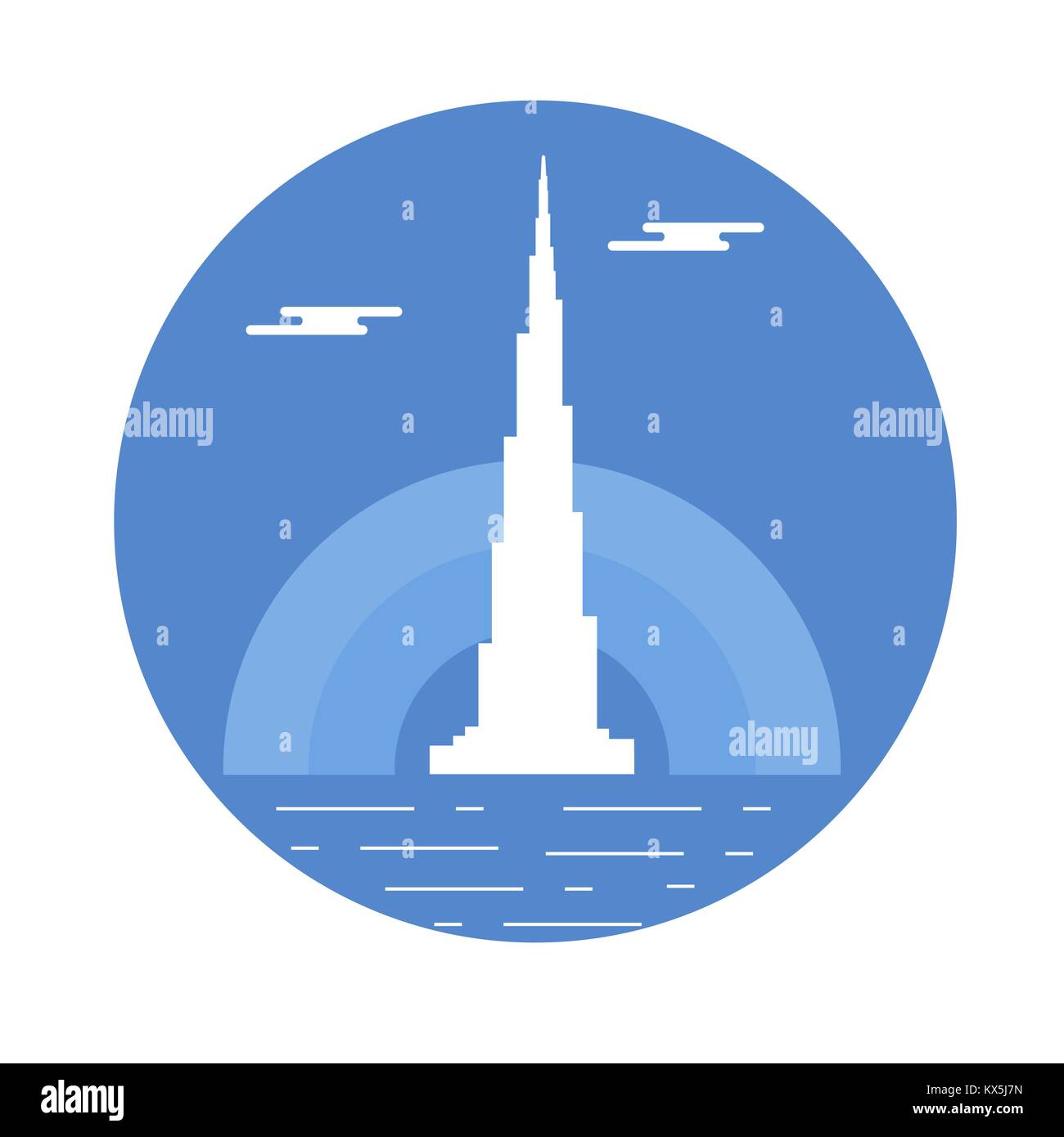 Emirats Arabes Unis skyscraper silhouette. Bâtiment de Dubaï et le symbole. Pour la conception d'affiches, de bannières ou d'impression. Illustration de Vecteur