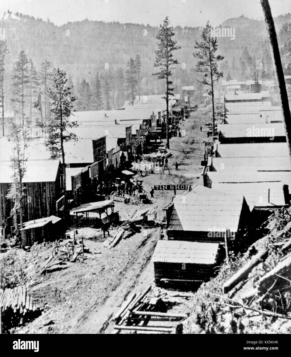 Le bois mort, le territoire du Dakota gold rush 1870's Banque D'Images