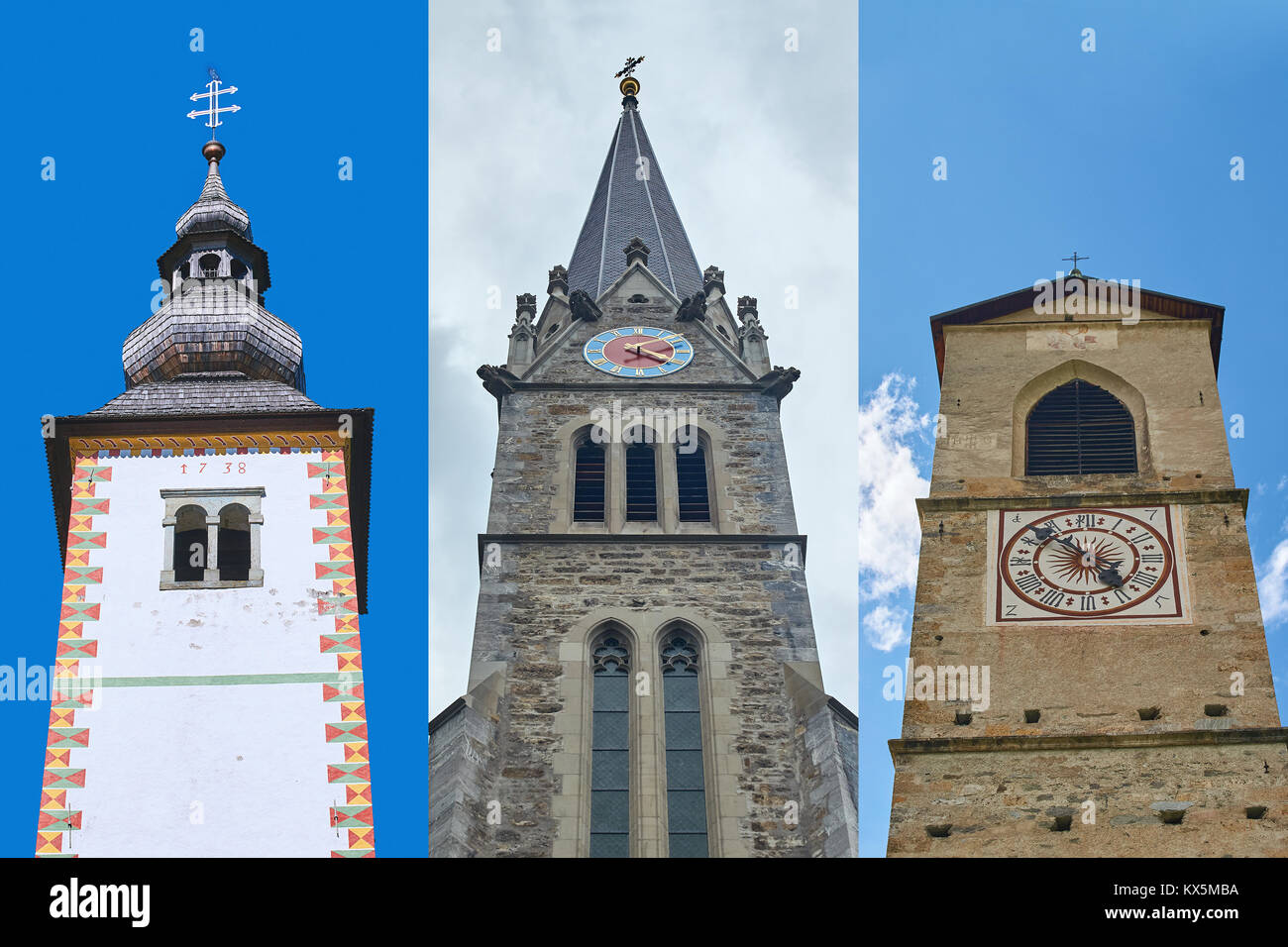 L'église de St Jean le Baptiste - La Slovénie , Vaduz Liechtenstein -Cathédrale et couvent bénédictin de Saint-jean -Suisse. Banque D'Images