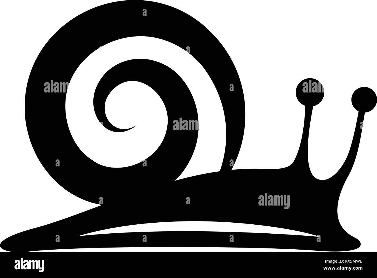 L'icône de l'escargot, simple style noir Illustration de Vecteur